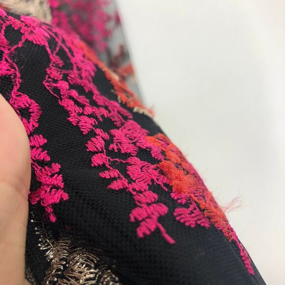 Jay Godfrey Mini Dress Floral Embroidery Sheer Overlay Bell Sleeve Flare 4 - Picture 8 of 11